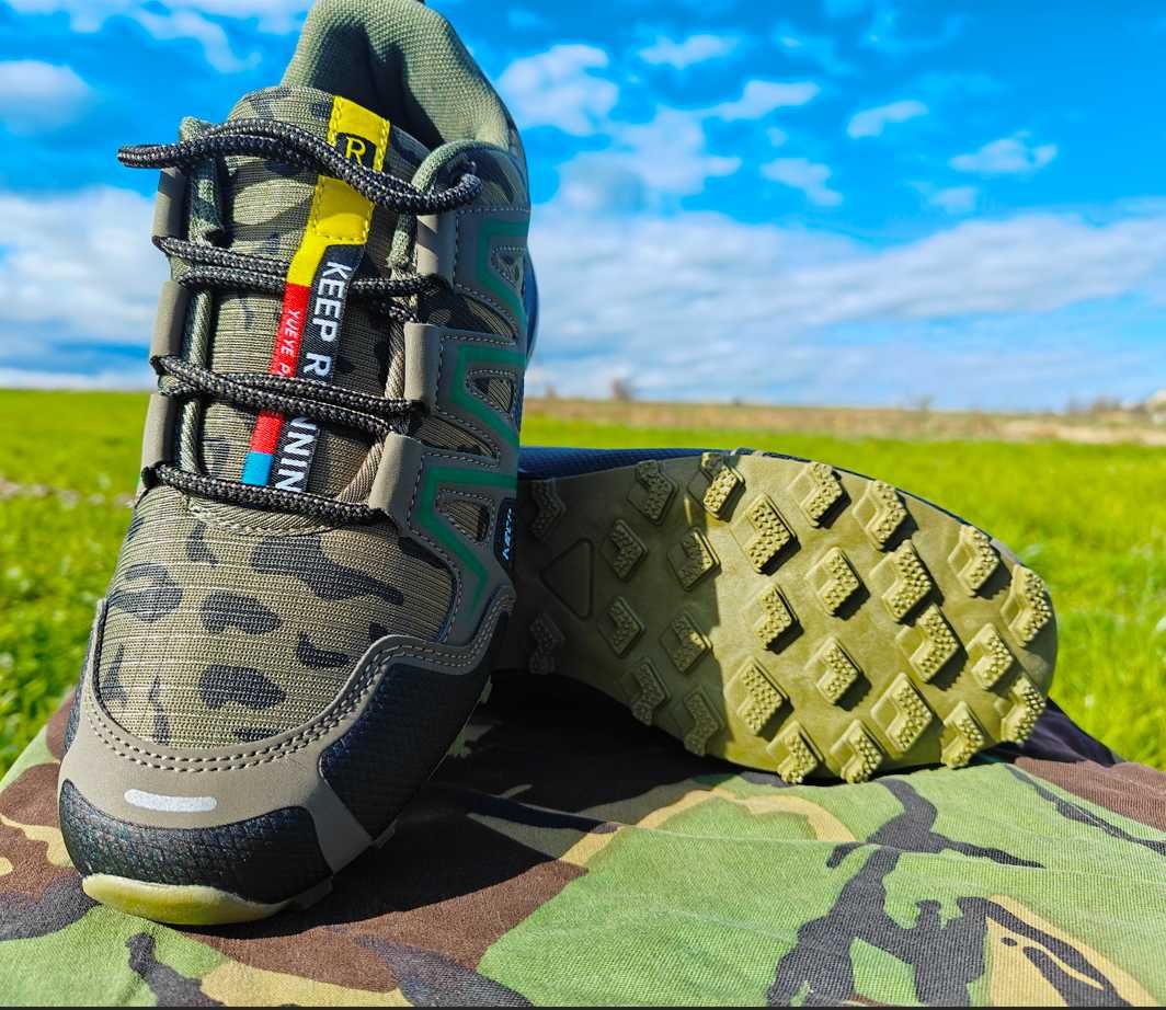 Тактичні кросівки туристичні для бігу зелені польрві спорт прогулянки