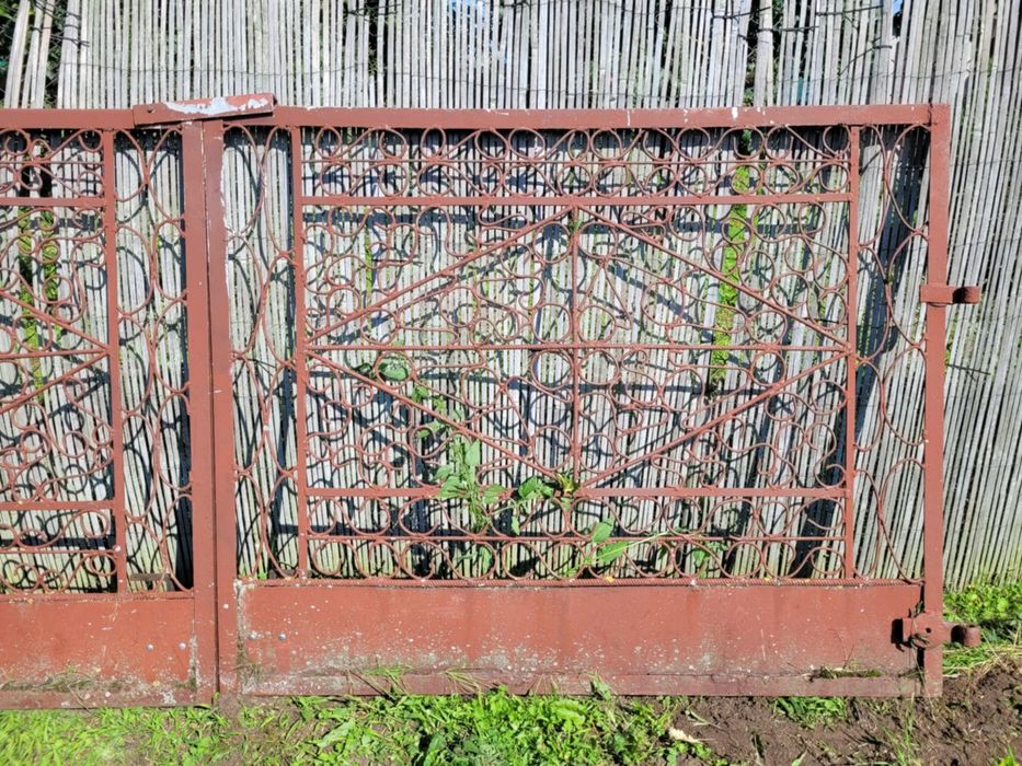 Brama metalowa solidna 3,5m kuta komplet z furtka