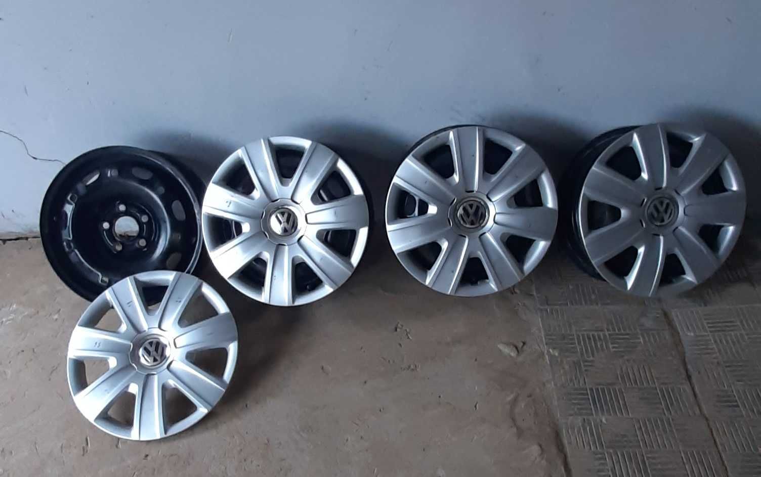 Металеві диски з ковпаками R14 5×100 VW Polo, Skoda. Оригінал.