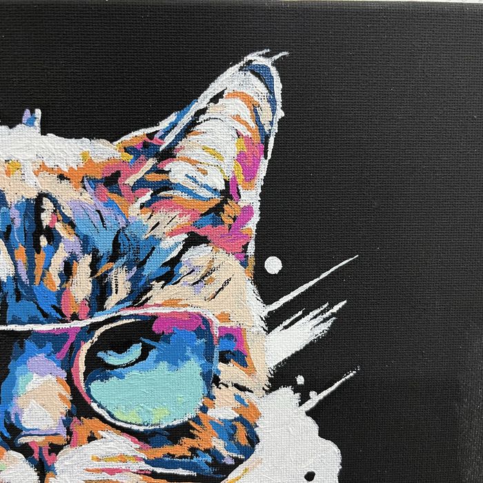 Картина Кіт | поп-арт | акрил, 30×30 | сучасний інтер’єр