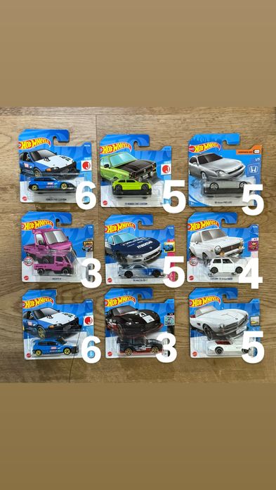 Os modelos de Hotwheels