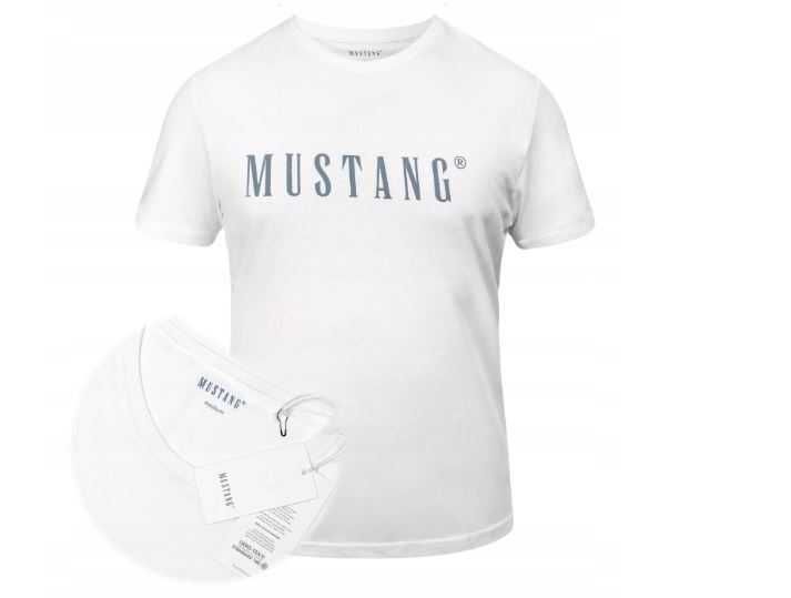 T-shirt męski L Mustang white/biała  r. L