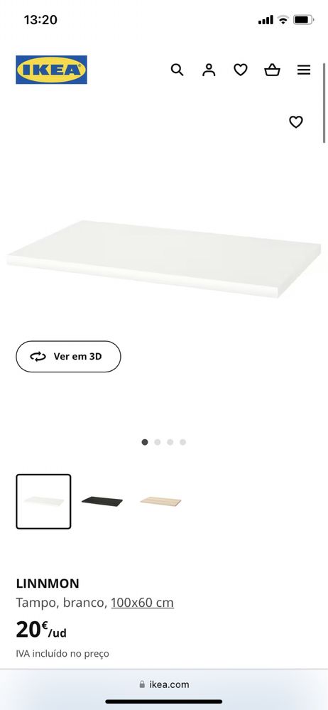 Tampo de secretária IKEA LINNMON branco