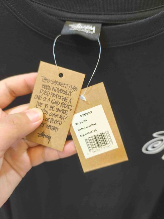 Stussy,Męska czarna koszulka z nadrukiem letnim, rozmiar L