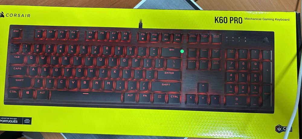 Teclado Mecânico Corsair K60 Pro PT Cherry Viola Vermelho