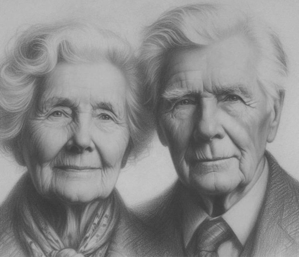 Portret ślubny na zamówienie szkic a4 a3  Rysunek ołówkiem | Warszawa