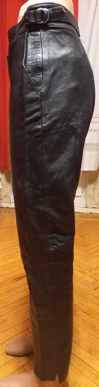 Кожаные чёрные  штаны 44-46р