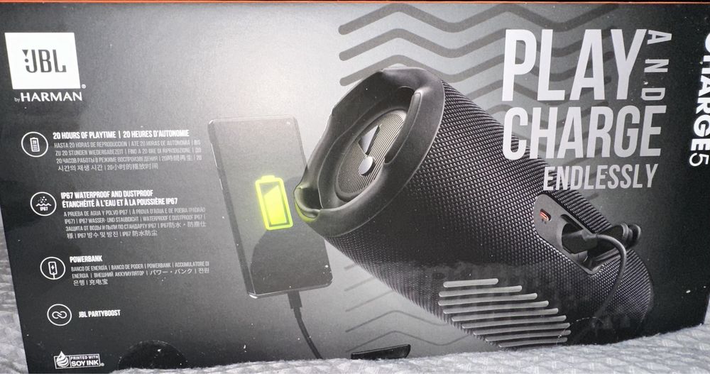 Nowy!! Głośnik mobilny JBL Charge 5 Czarny