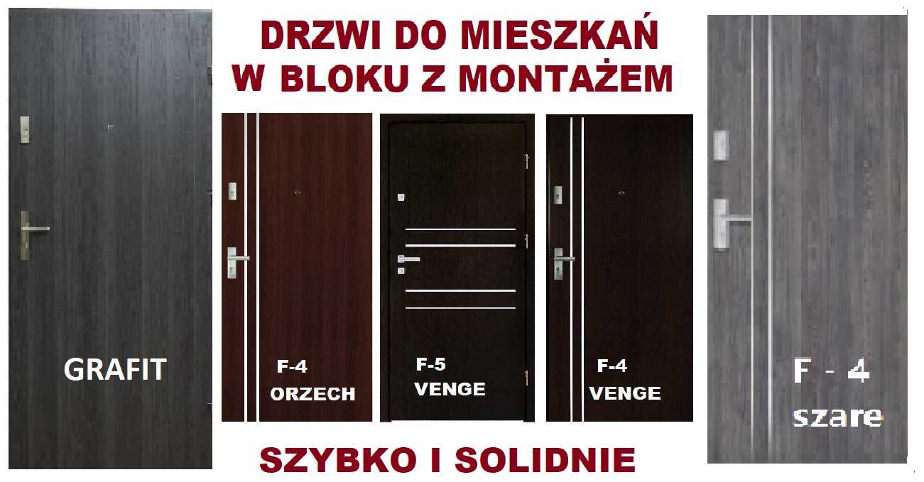Drzwi wejściowe z montażem ZEWNĘTRZNE- do mieszkania-wewnątrzklatkowe