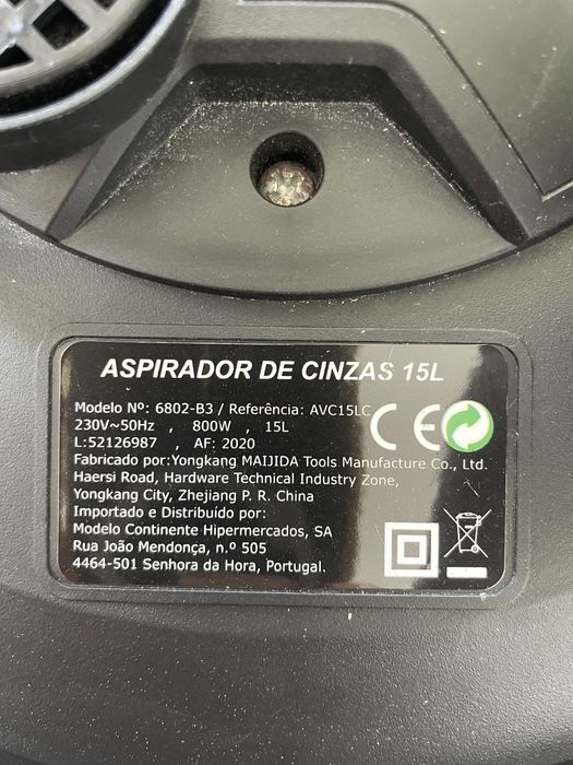 Aspirador de cinzas 800W