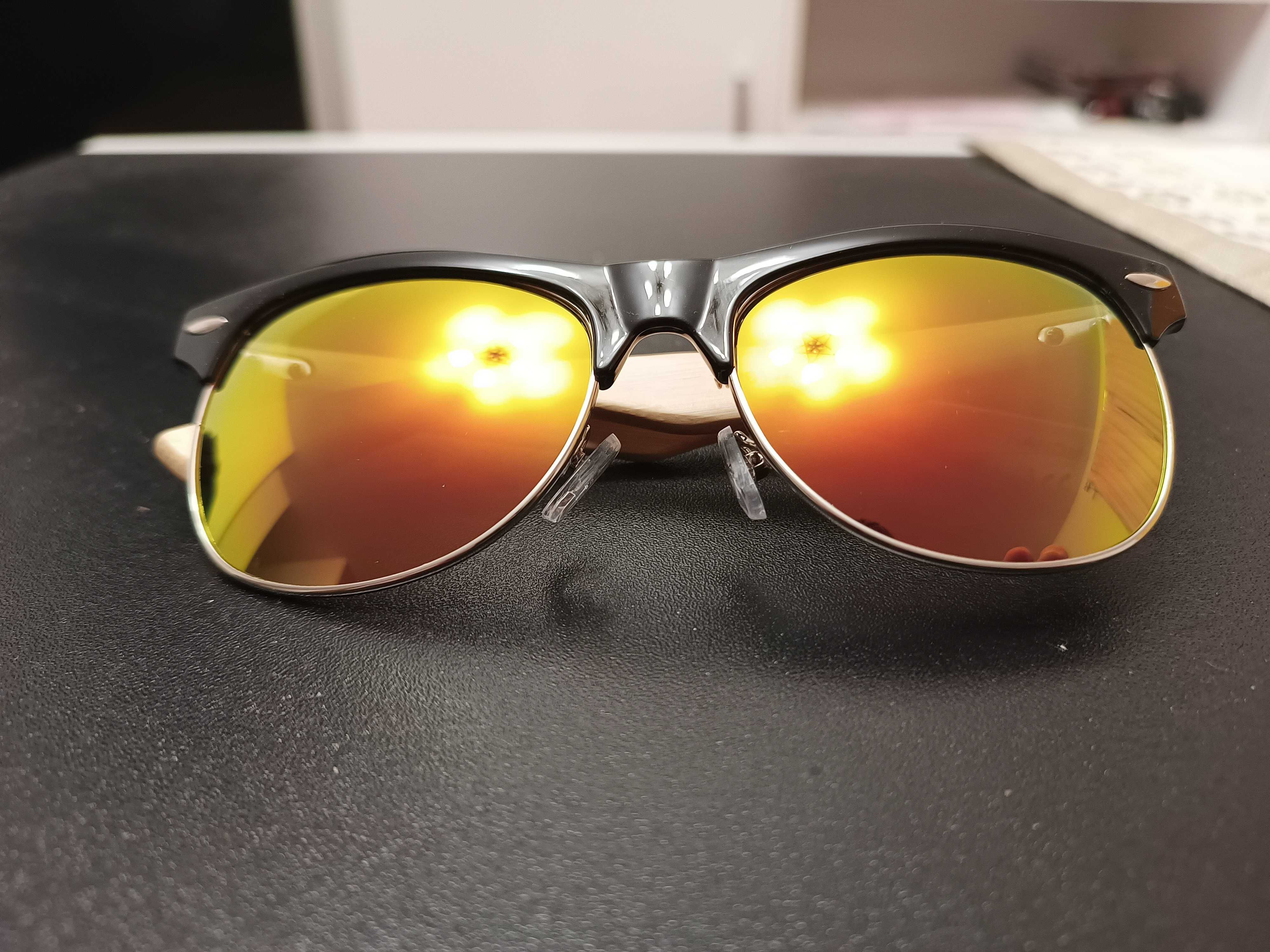 Okulary przeciwsłoneczne, bambusowe MODNE - UV400