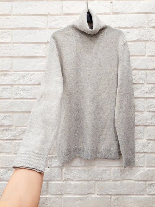 Sweter golf 100% kaszmir szary vintage