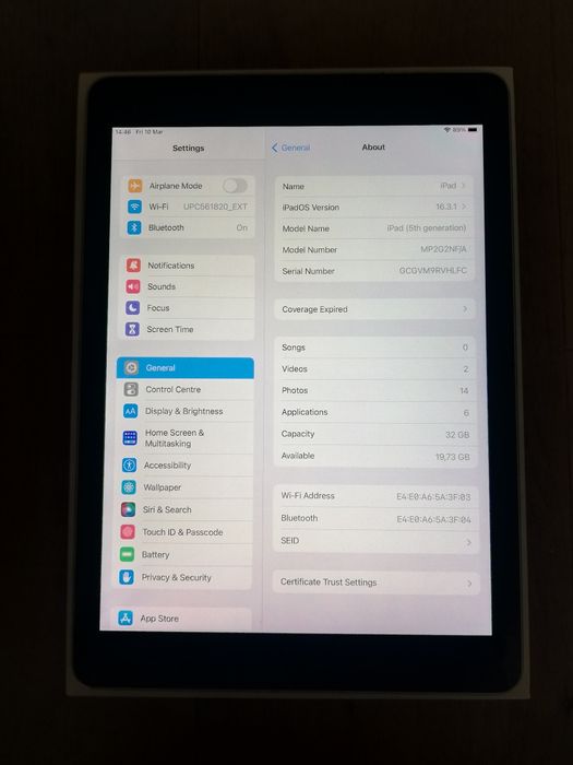 Ipad 5th generation 32gb 9.7"