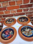 Talerze zabytek vintage Bradex oprawione w drewnie