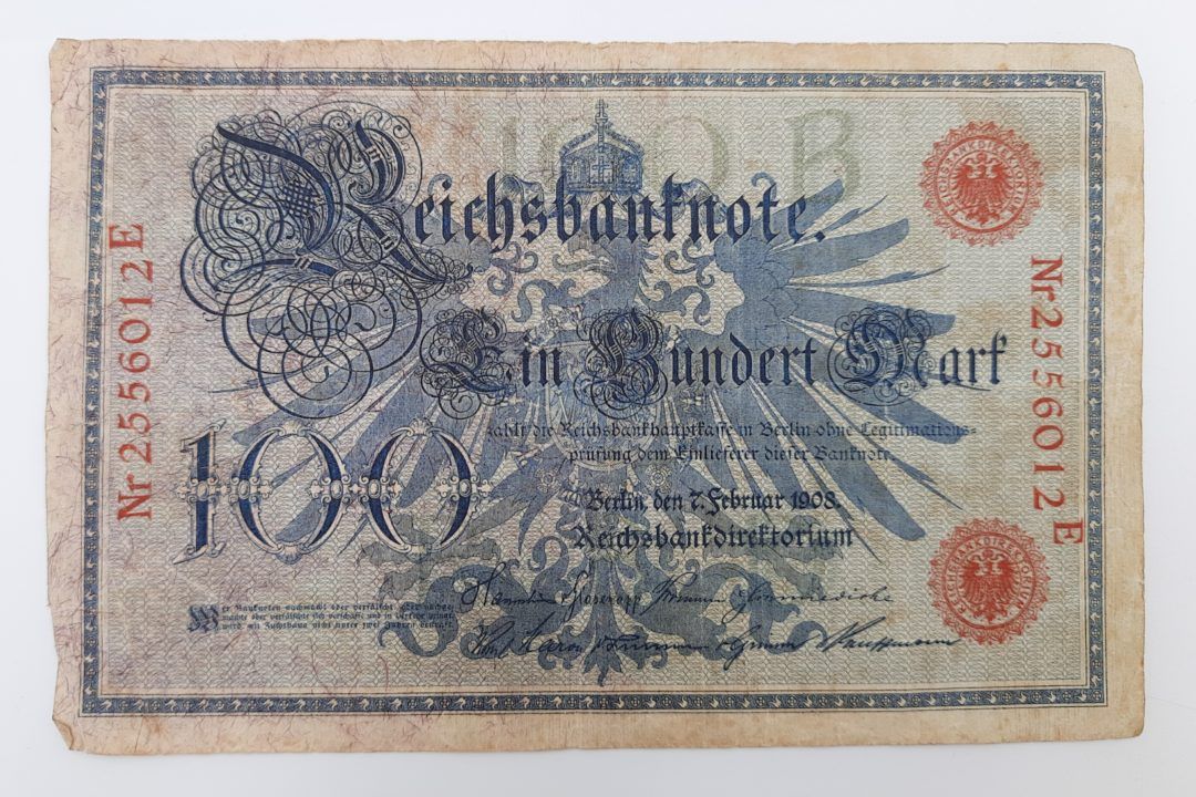 Stary Banknot kolekcjonerski Niemcy 100 marek 1908