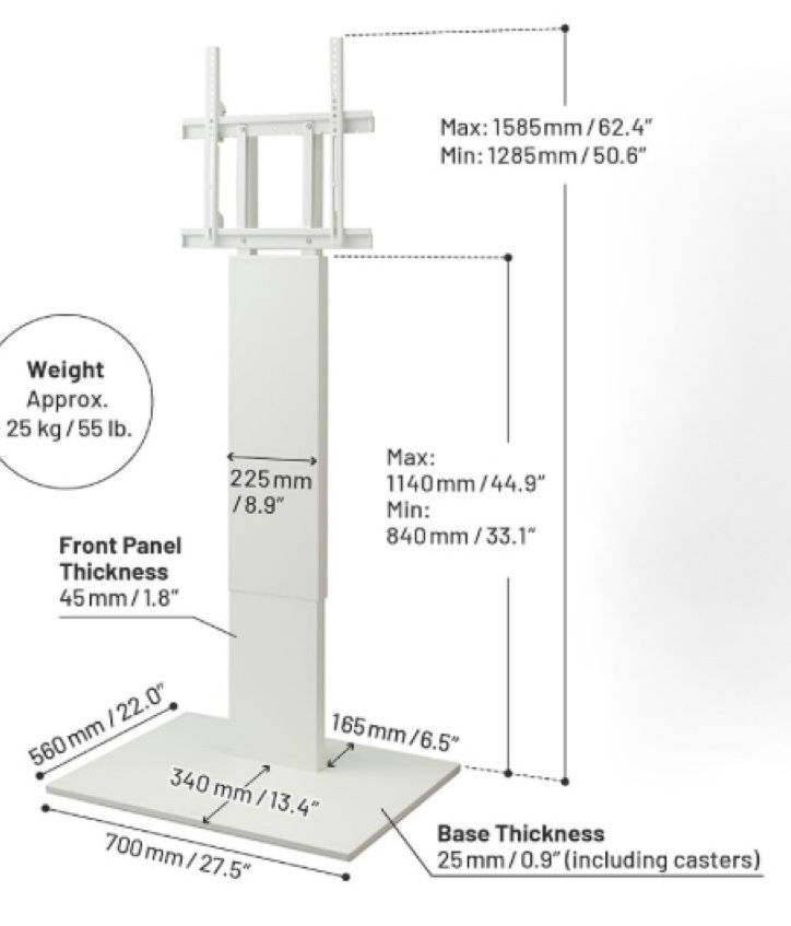 WALL V2 Caster High Type | Minimalistyczny mobilny stojak na TV 32–60’