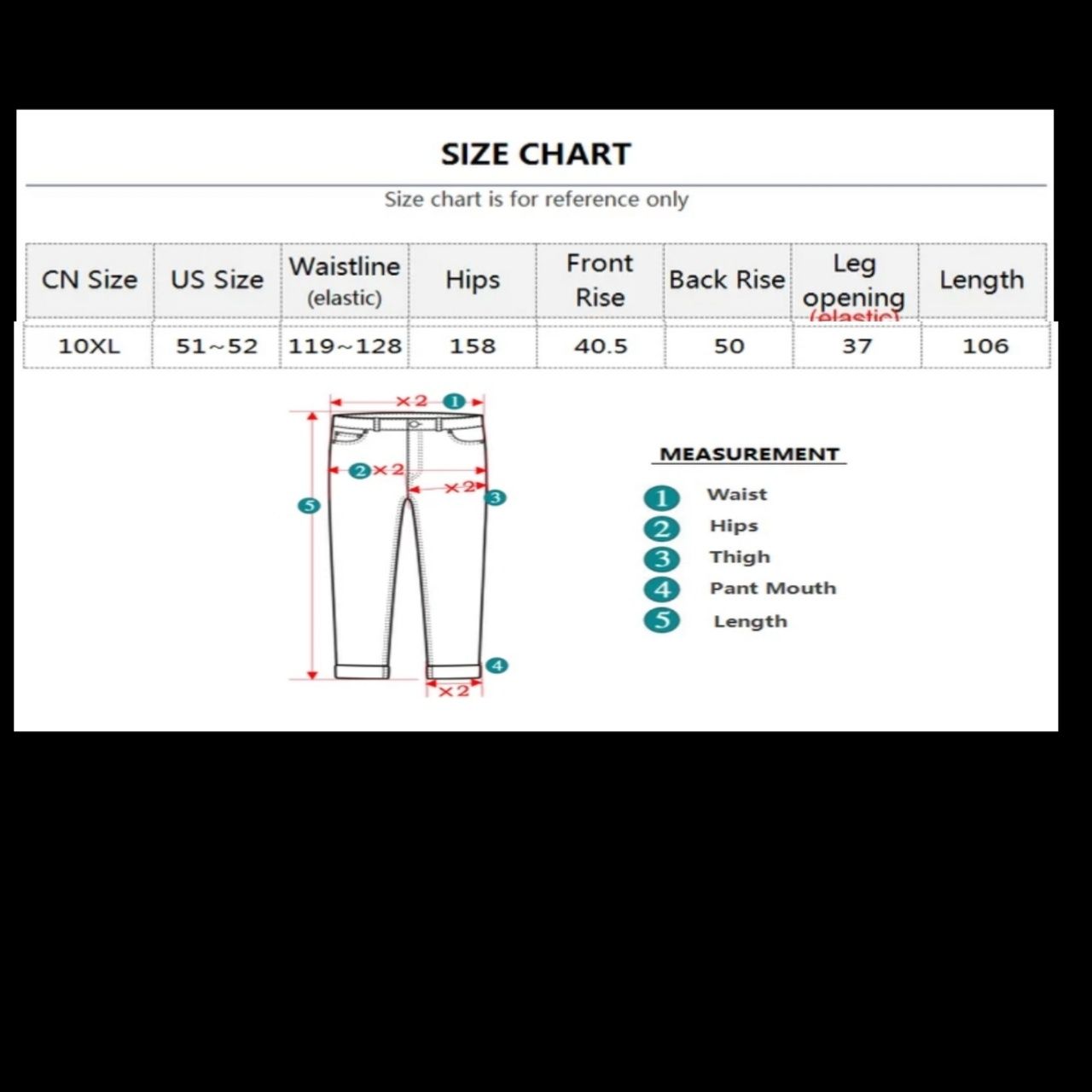 Calça ganga elástica XXXXL 56/58