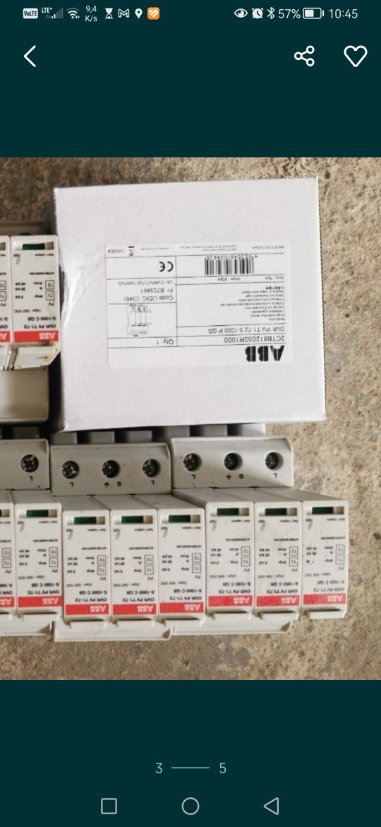 Ogranicznik przepięć ABB t1 t2 pv fotowoltaika 4szt