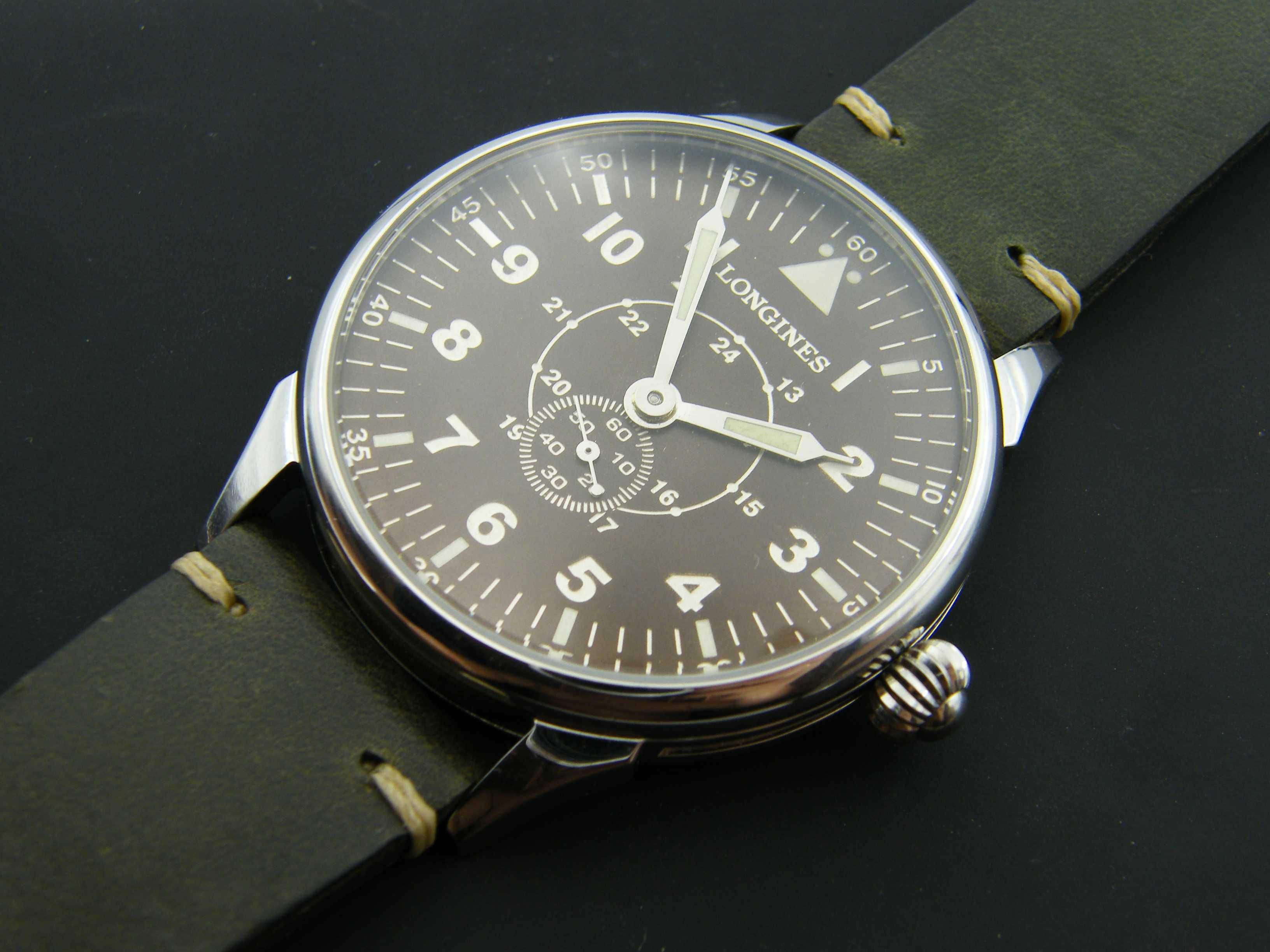 Longines Pilot Militarna Pasówka w Stali