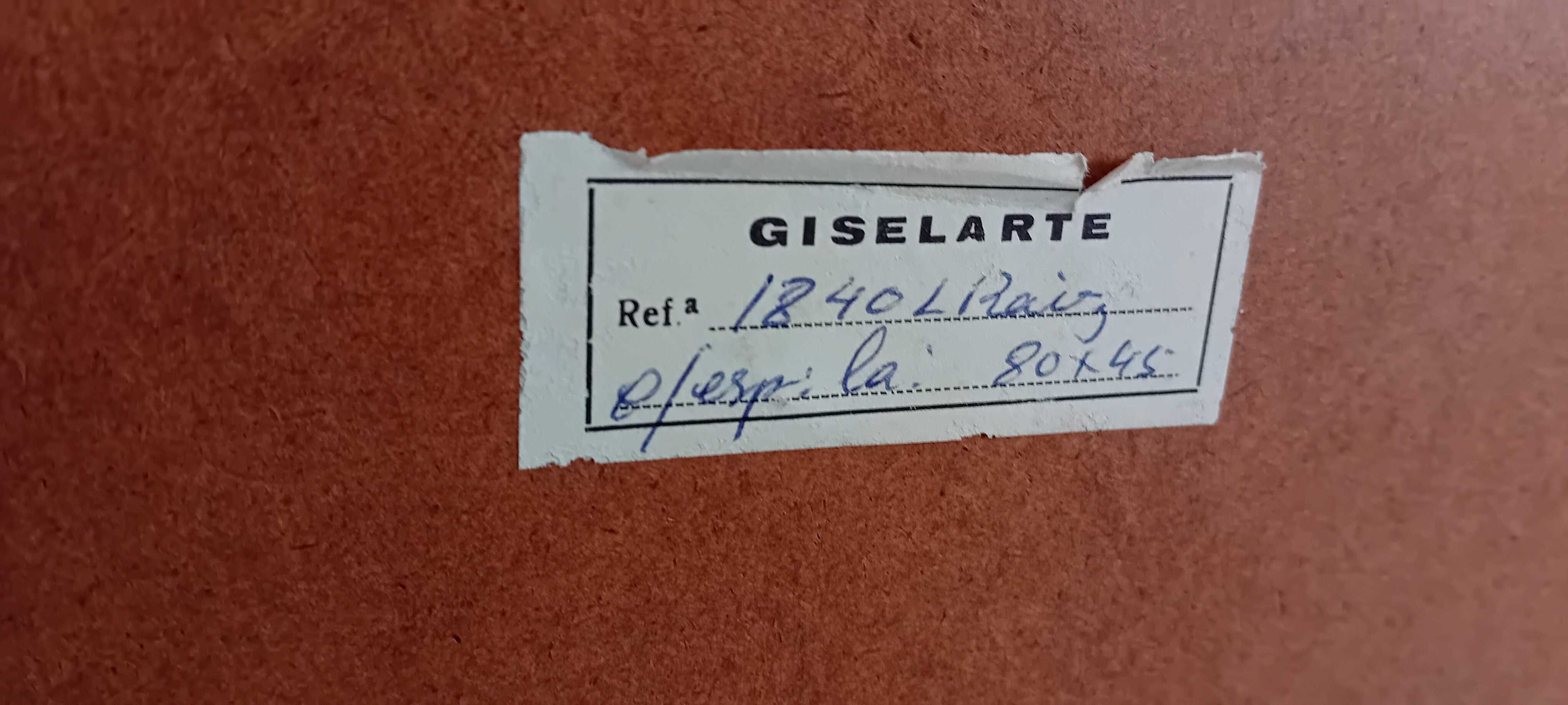 Vintage Espelho biselado com moldura em madeira dourada 95 x 55 cm!