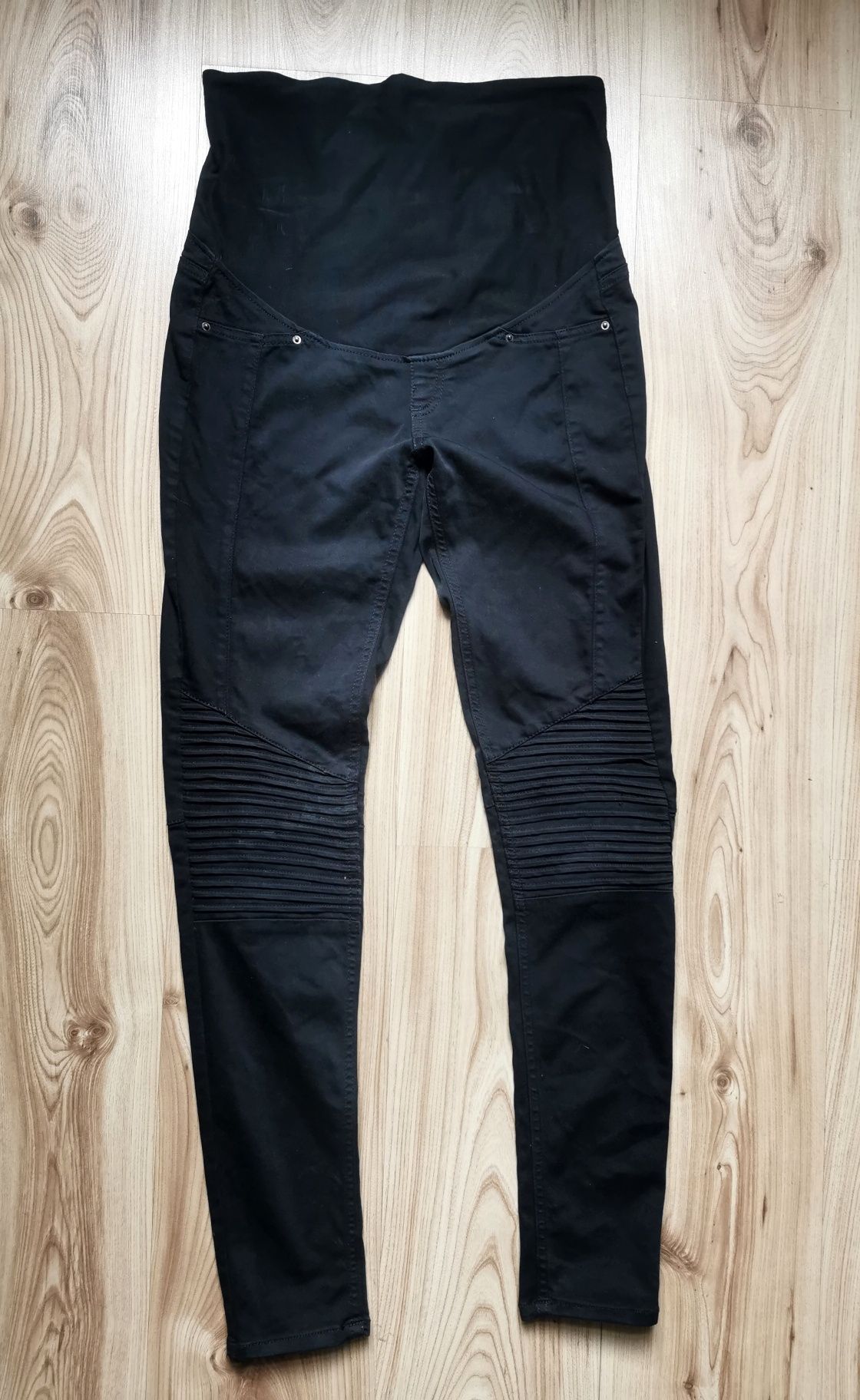 Czarne spodnie ciążowe H&M Mama roz. 38 M zwężane