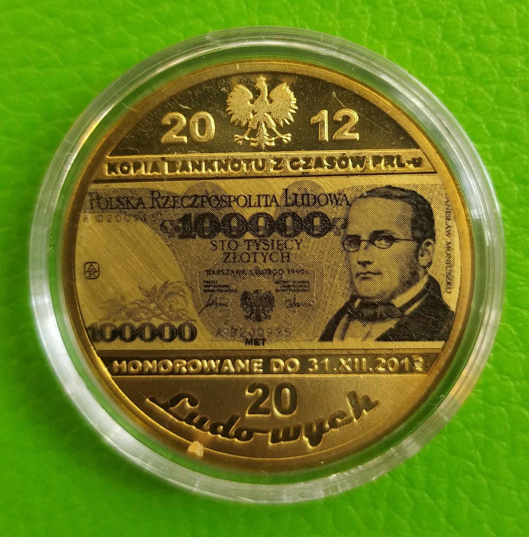 9 x Banknot Moneta 20 PRL 100 200 , 5000 , 1000 Milion Cu Platynowana