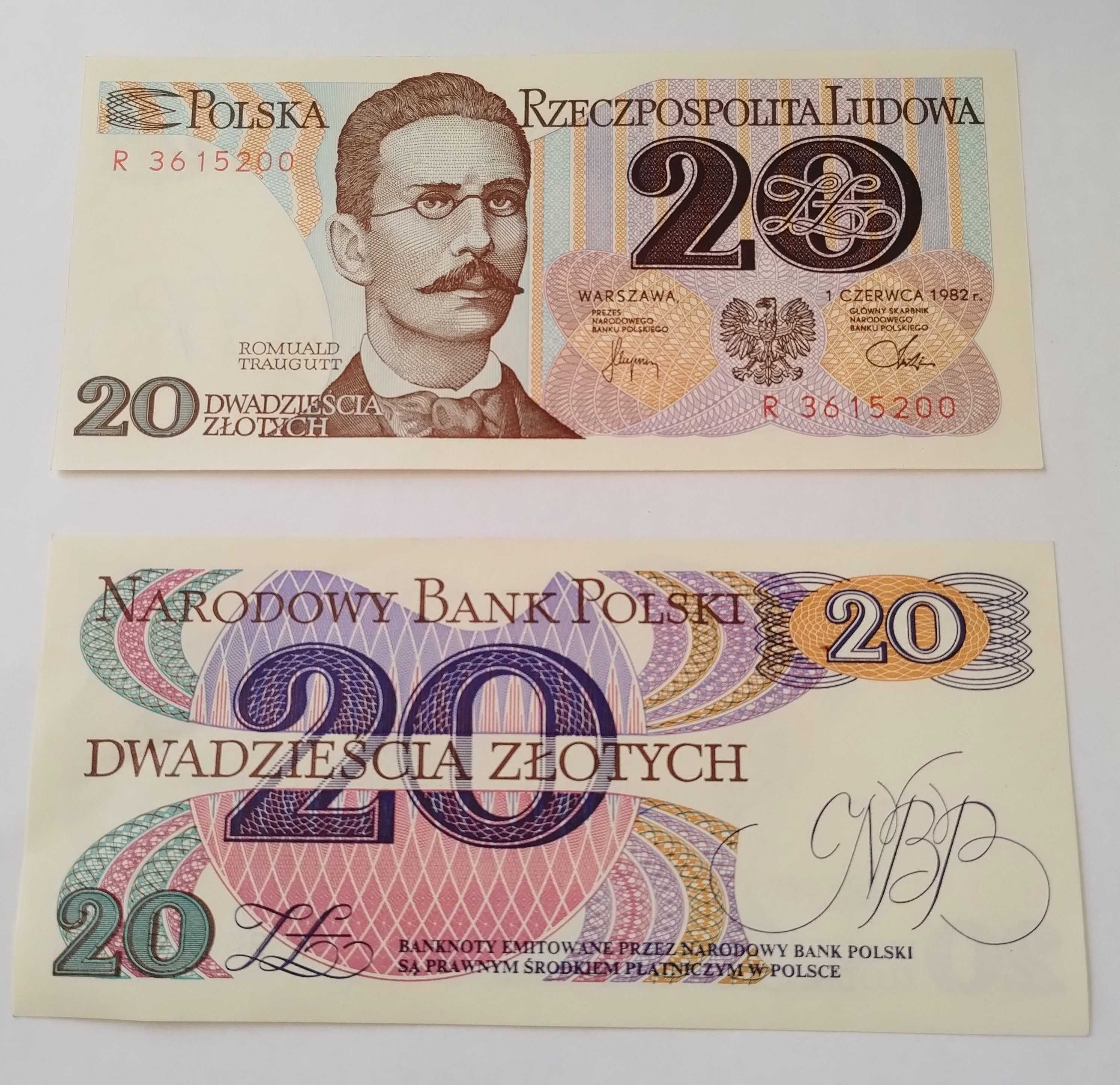 Banknot 20zł PRL rok 1982