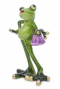 Figurka żaba dama z torebką