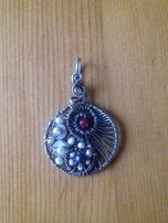 Zawieszka yin i yang srebrna wire wrapping
