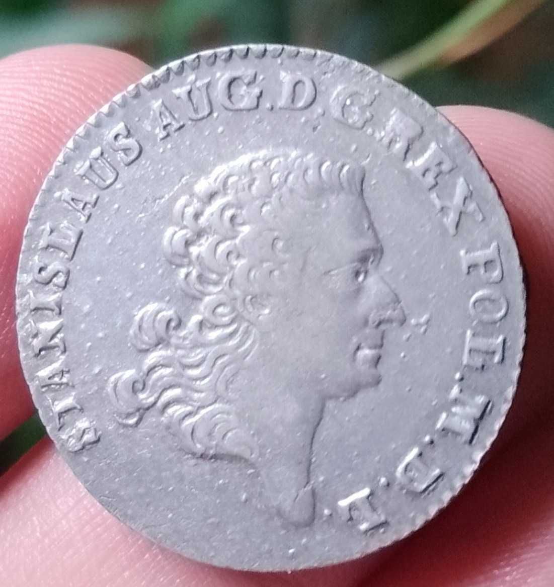Moneta Srebrna Złotówka 4 grosze Poniatowski 1767,Oryginał