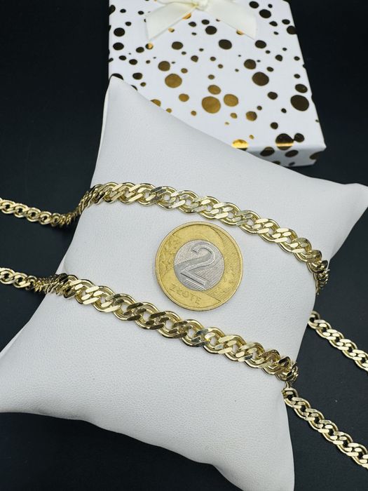 Nowy zloty lancuszek wzor monalisa proba 585 waga 30,21g