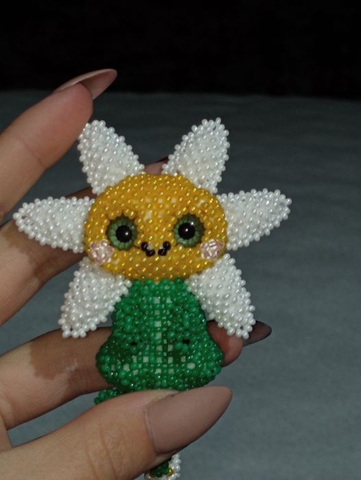 Амігурумі "Ромашка" / ручна робота / вироби з бісеру.