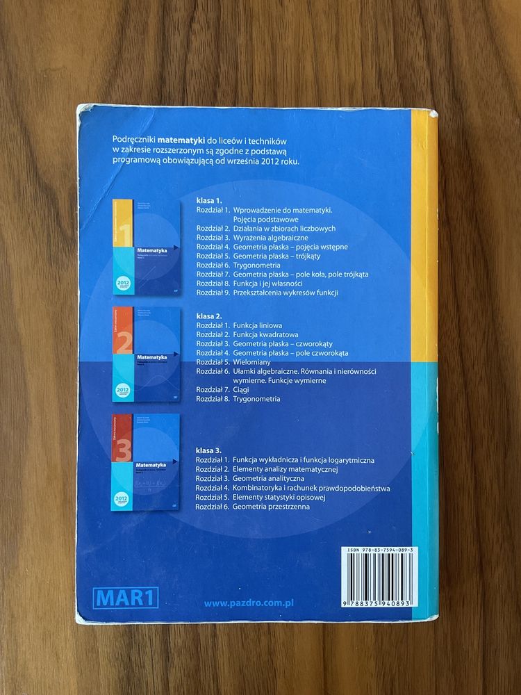 Matematyka. Podręcznik do liceów i techników, klasa 1.