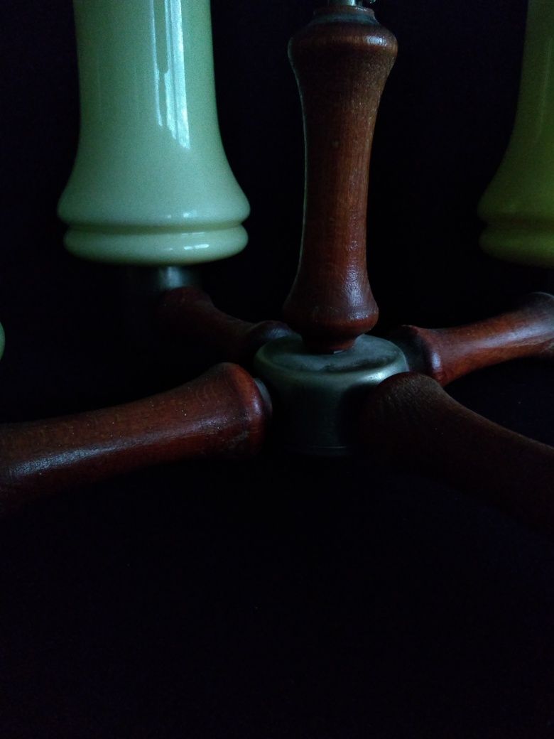 Żyrandol czteroramienny z okresu PRL Loft