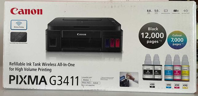 Мфу Canon PIXMA G3411 струйний снпч кольоровий принтер сканер