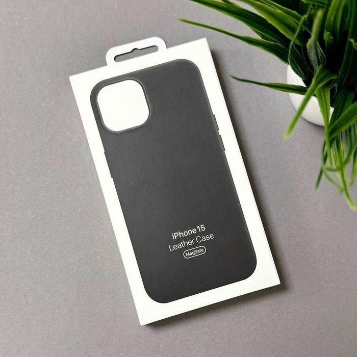 Шкіряний чохол Leather Case для iPhone 15 | Кожаный чехол на Айфон 15