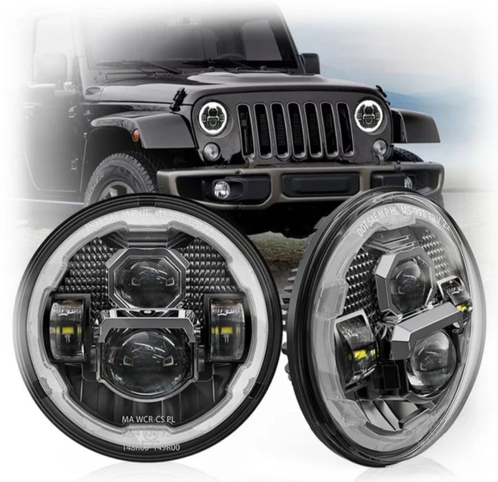 Lampy REFLEKTORY LED DRL Przód 7" 84W Jeep Wrangler JK TJ CJ JL Rubiko