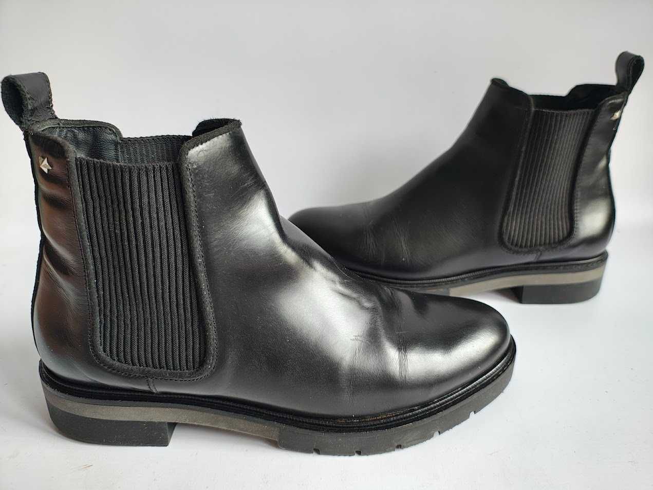 - Tommy Hilfiger - Markowe botki, sztyblety r. 39,5 / 40