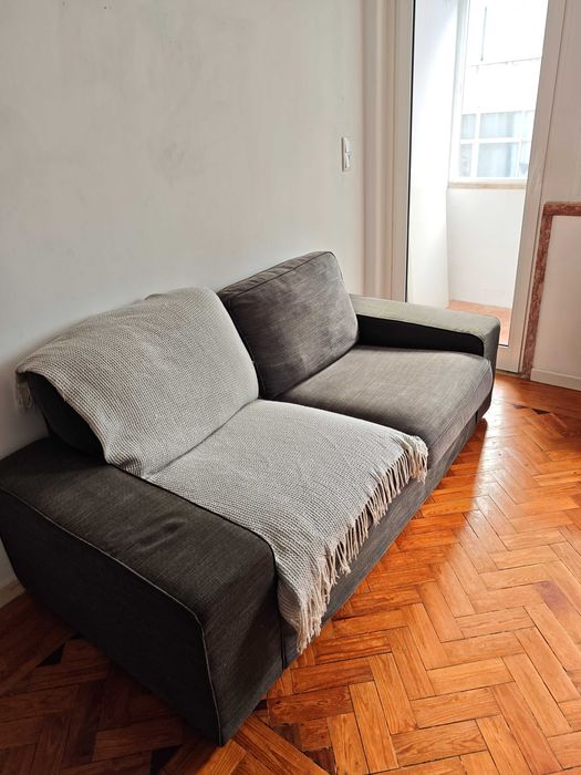 Sofá IKEA VIMLE — 2 lugares, braços largos (capa Lejde antracite]