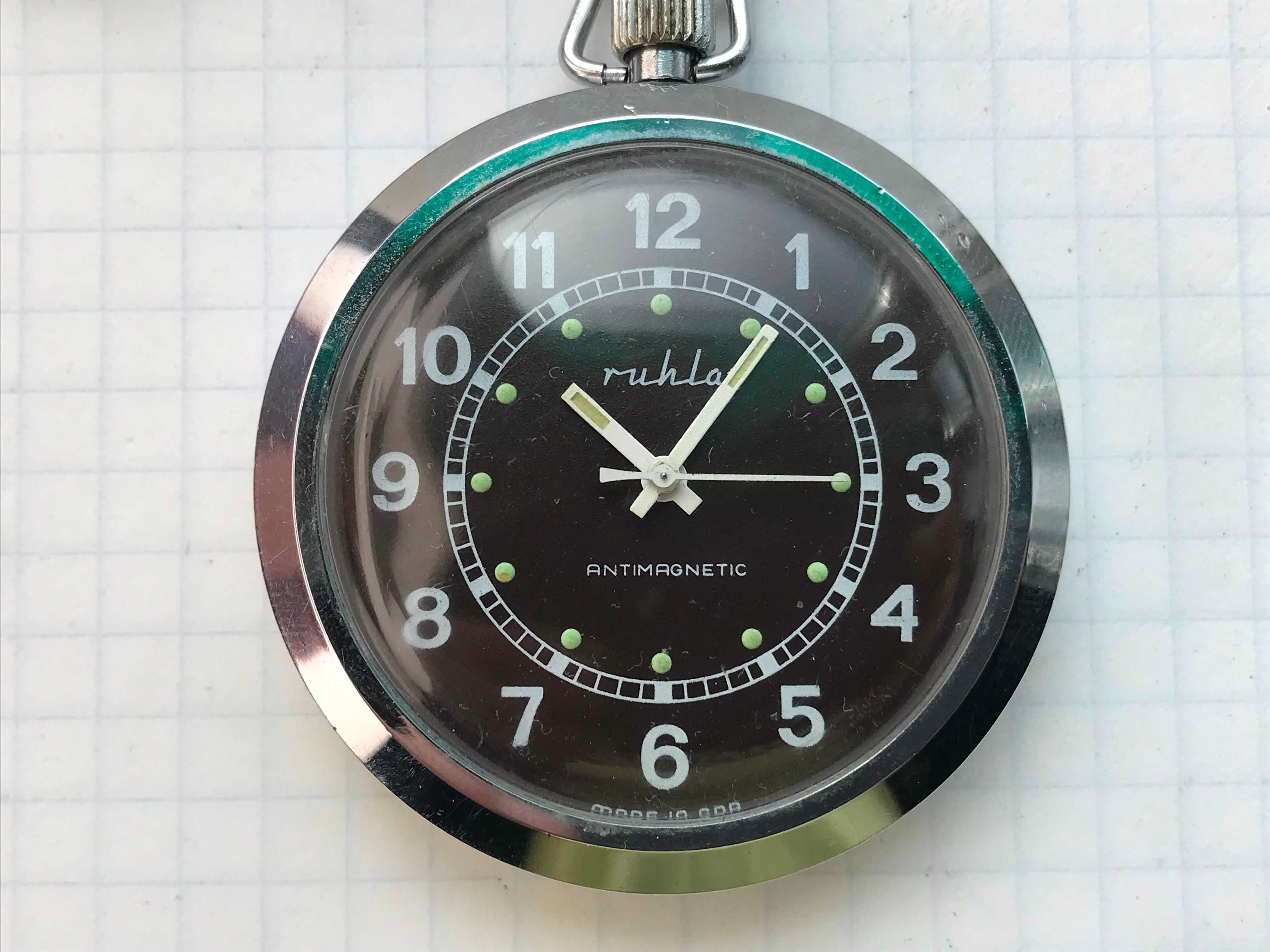 Винтажные карманные часы Рухла Ruhla пр - во Германия под ремонт
