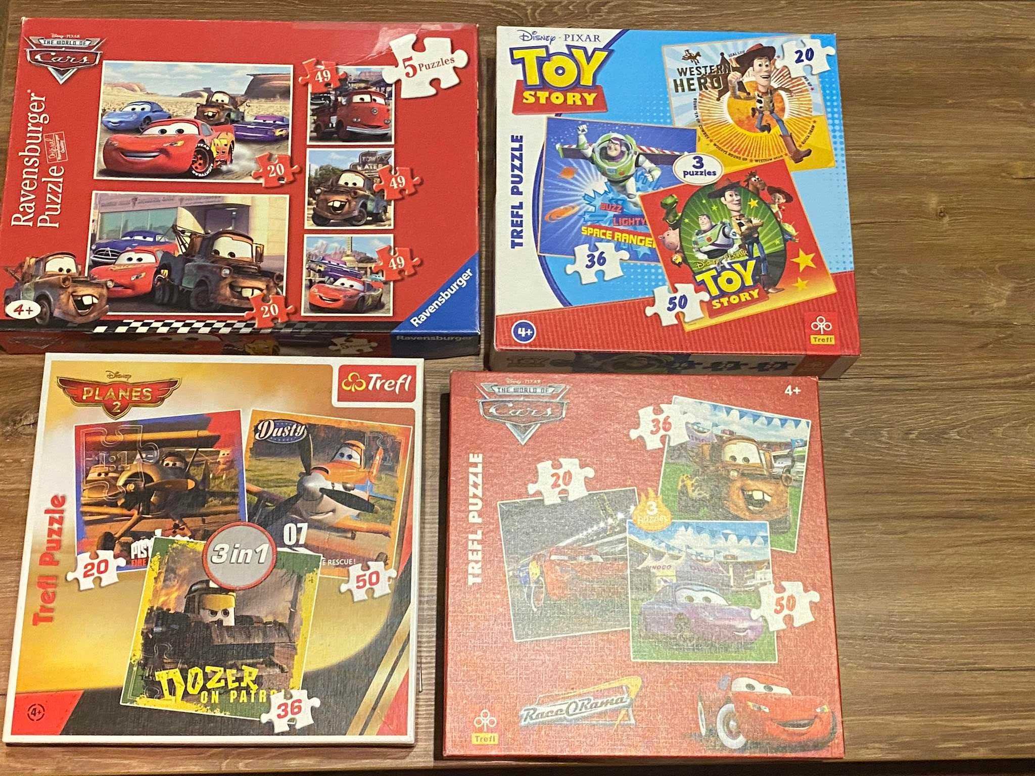 Puzzle 3w1 5w1 Cars Auta Samoloty Toy Story 4 komplety