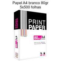 Resmas de Papel Print Paper A4 80gms Caixa 5x500 AO MELHOR PREÇO