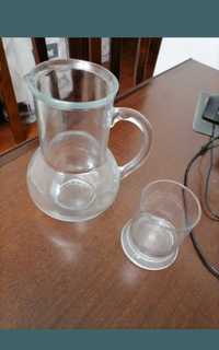 Jarra e copo para água em vidro