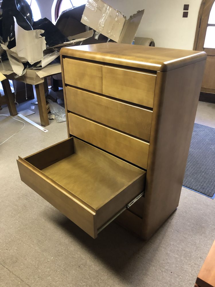 Komoda buk rustikal lakier z 7 szufladami 80x48x123 cm