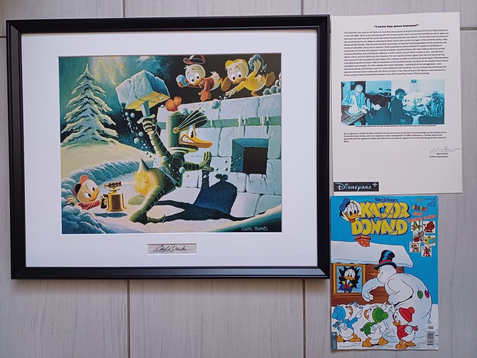 Kaczor Donald Carl Barks obraz + autograf