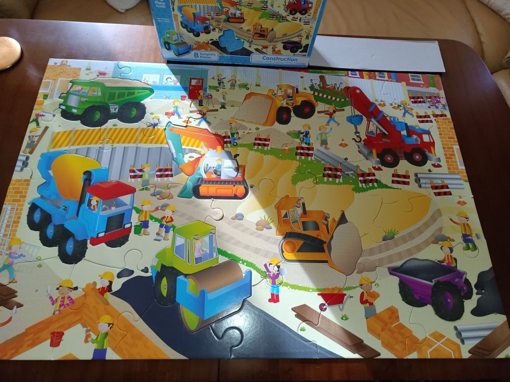 GALT puzzle 30 el w tym 8 maszyn budowlanych Gigant 60x90 cm dla 3-6L