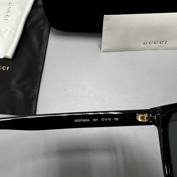 Gucci GG0746SA оригинал новые солнцезащитные очки мужские чёрные (NEW)