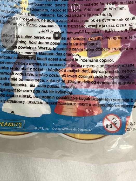 Boneco McDonald’s de 2002 ( 4 partes )