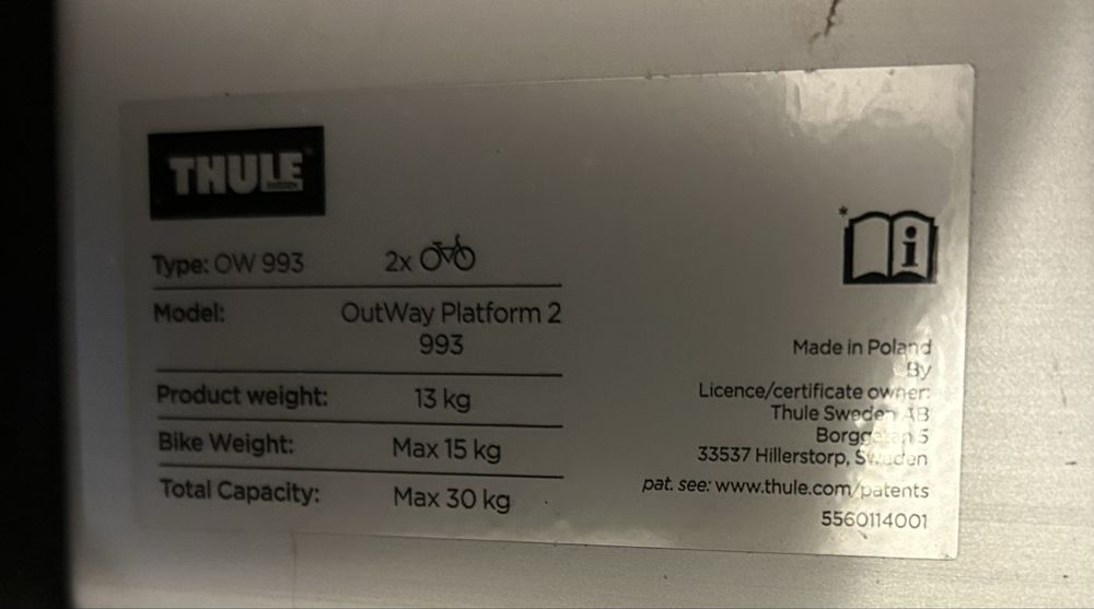 Bagażnik rowerowy Thule OutWay Platform