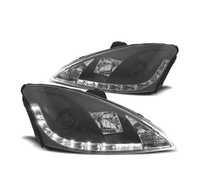 FAROIS FRONTAIS PARA FORD FOCUS 01-04 LUZ DIURNA LED FUNDO PRETO H1 H1